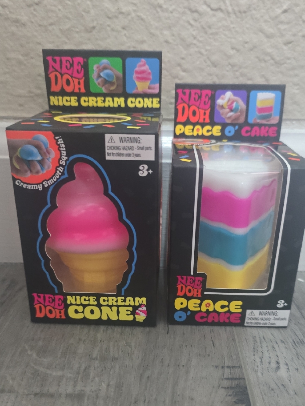 NeeDoh Nice Cream Cone & Peace O' Cake Set - Pink, Yellow, Blue